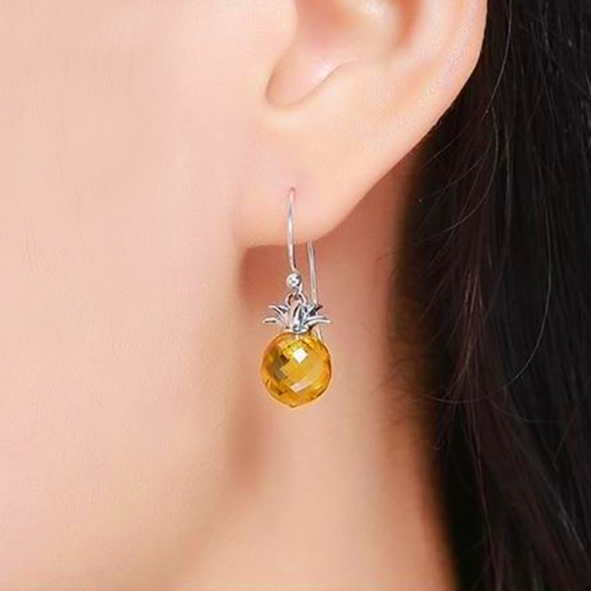 Crystal Pineapple Drop Earrings