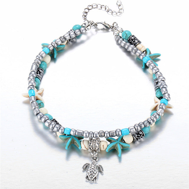 Boho Seaside Double Layer Anklets