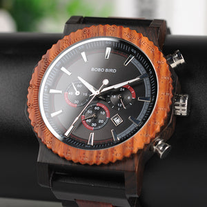 Large Mens Eco Wooden Chronograph