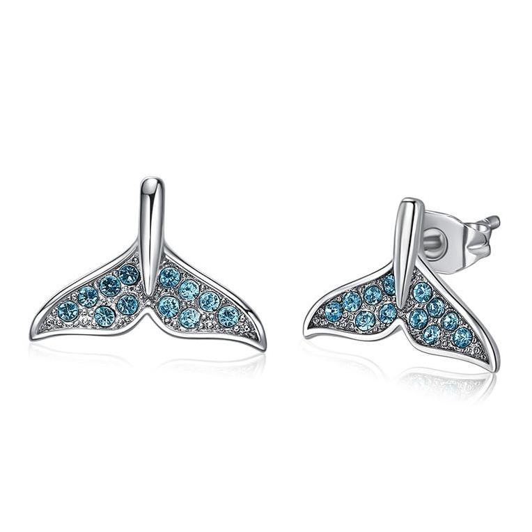 Bejeweled Mermaid Tail Stud Earrings